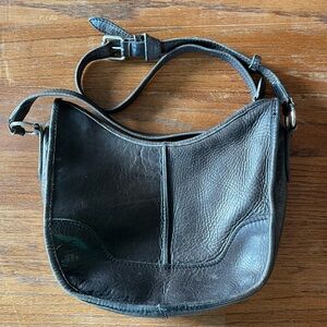 FRYE Cara Leather Saddlebag Smoke